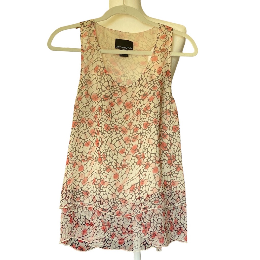 Cynthia Rowley  Sleeveless Blouse | Shell 100% Silk, Lining 100% Polyester